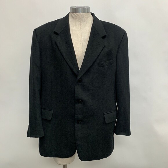 Andrew Fezza New York Men's Blazer Jacket 46R Black 100% Cashmere - Picture 1 of 10